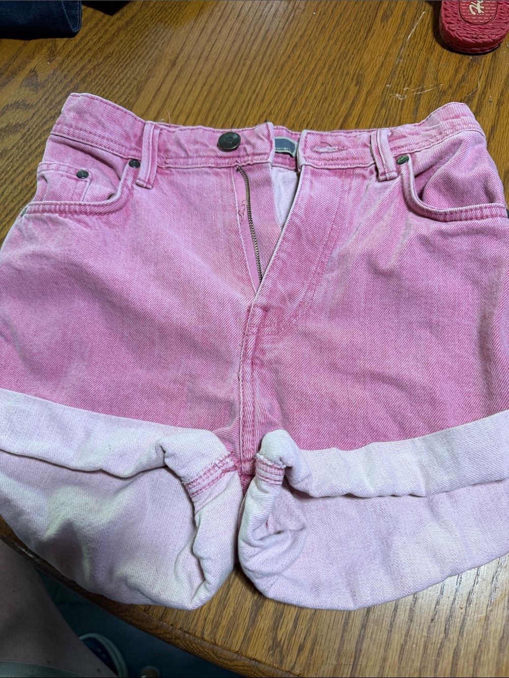 Source Unknown Pink Rolled Hem Jean Shorts